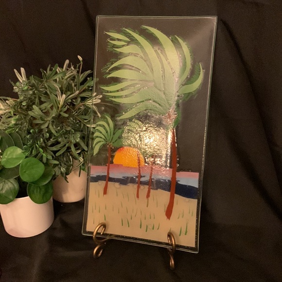 Wm McGrath Fusion Art Glass 56267 “Palm Trees” fused glass tray - Picture 11 of 15